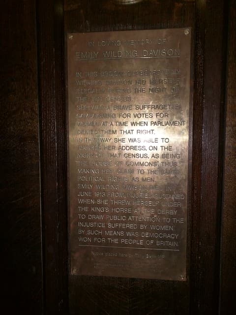 Emily Davison brass plaque