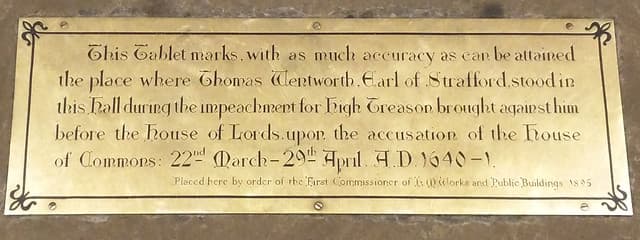 Thomas Wentworth bronze plaque