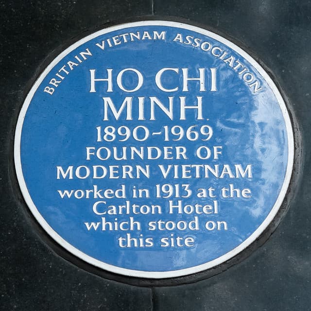 Ho Chi Minh blue plaque