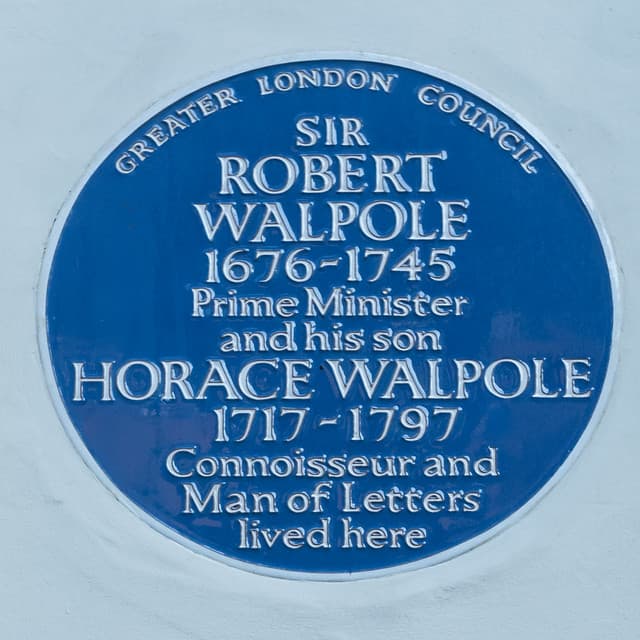 Robert Walpole and Horace Walpole blue plaque