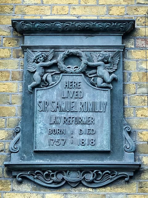 Samuel Romilly bronze plaque