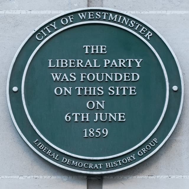 Liberal Party green plaque