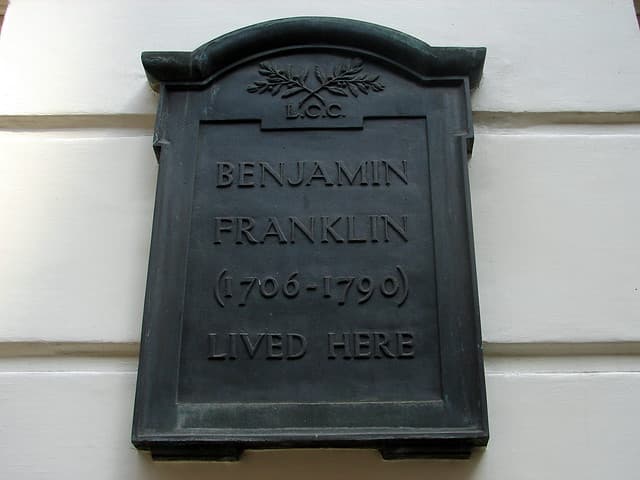 Benjamin Franklin black plaque