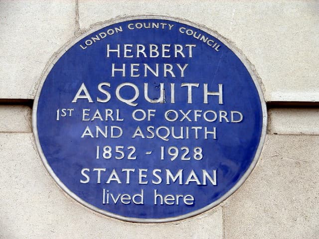 Herbert Henry Asquith blue plaque