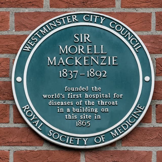 Morell Mackenzie green plaque