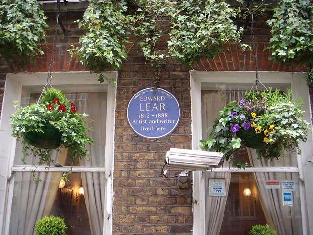 Edward Lear blue plaque