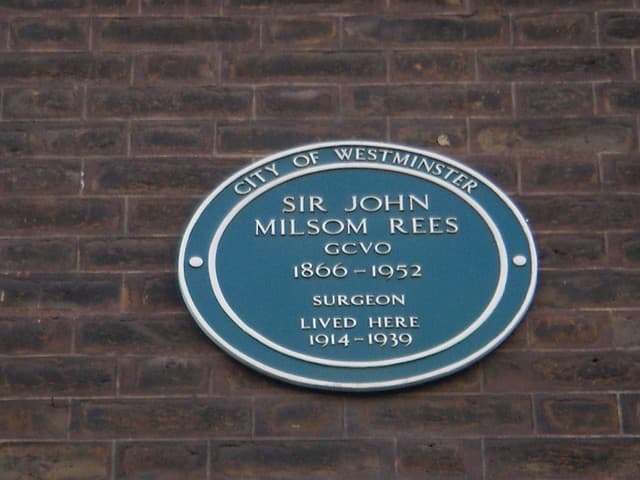 John Milsom Rees green plaque
