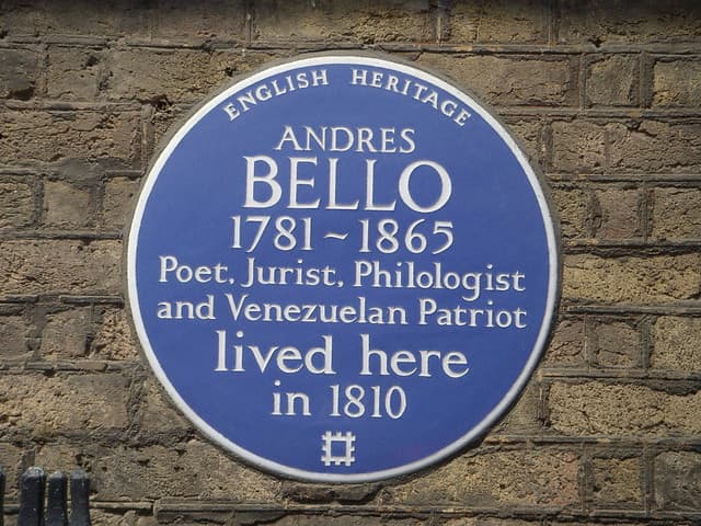 Andrés Bello blue plaque