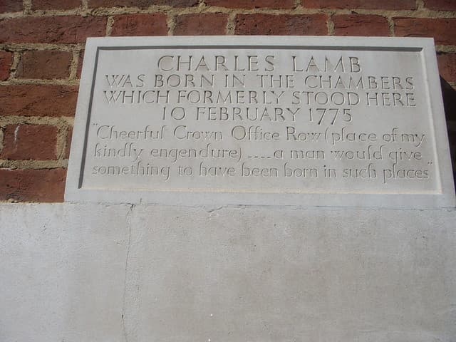 Charles Lamb grey plaque