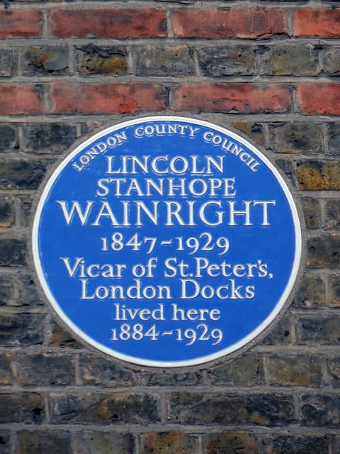 Lincoln Stanhope Wainright blue plaque
