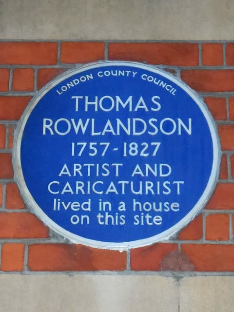 Thomas Rowlandson blue plaque