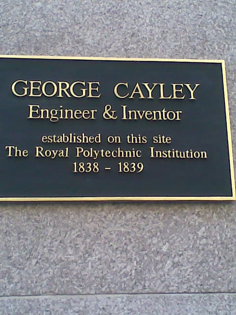 George Cayley black plaque