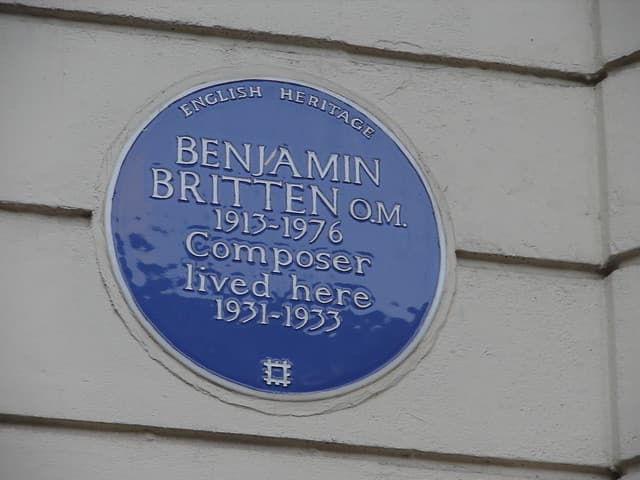 Benjamin Britten blue plaque