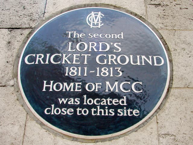 Lord's Cricket Ground blue plaque