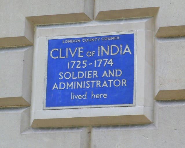 Robert Clive blue plaque