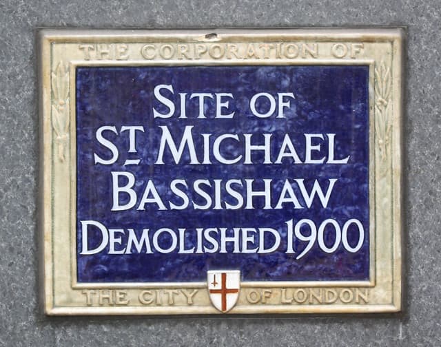 St Michael Bassishaw, London blue plaque