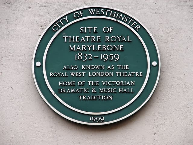 Theatre Royal, Marylebone green plaque