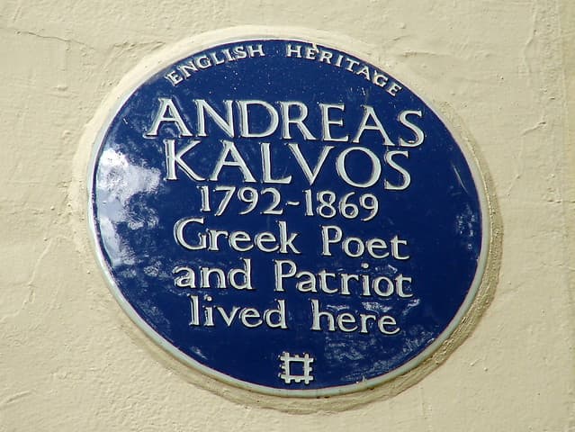 Andreas Kalvos blue plaque