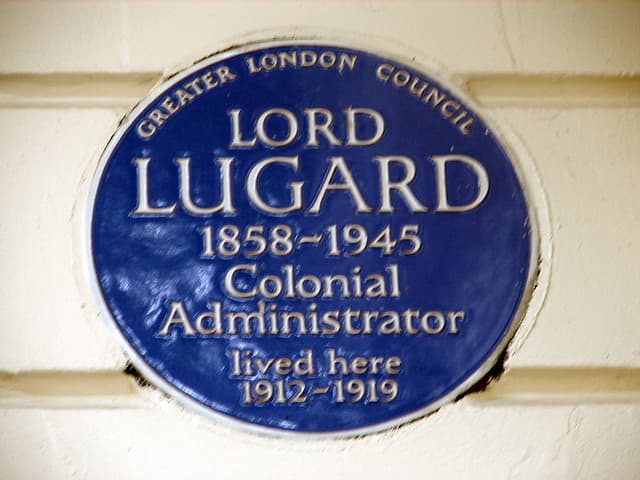 Frederick Lugard blue plaque