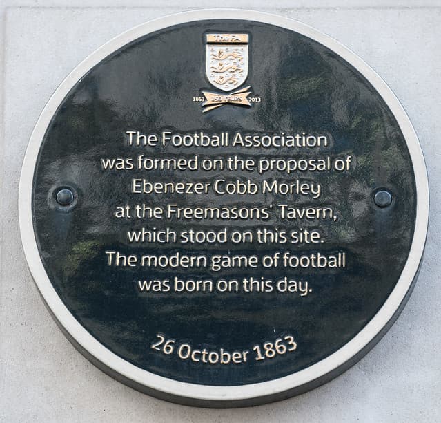 The Football Association and Ebenezer Cobb Morley black plaque