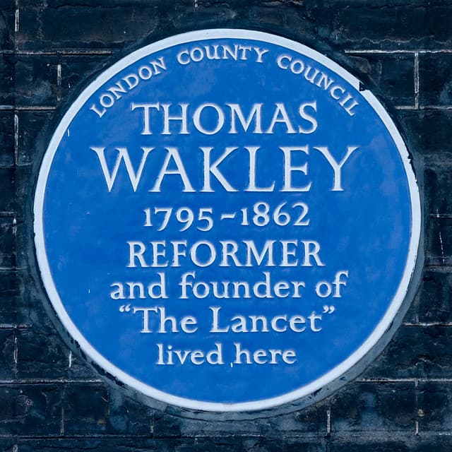 Thomas Wakley blue plaque