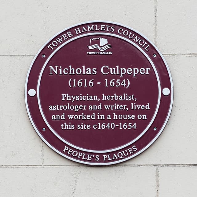 Nicholas Culpeper red plaque