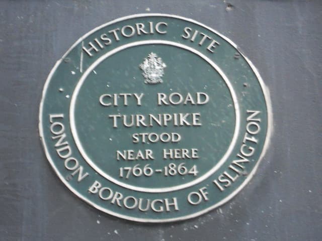 City Road Turnpike green plaque