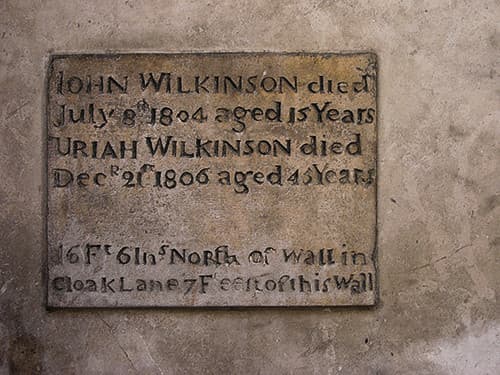 John Wilkinson and Uriah Wilkinson white plaque