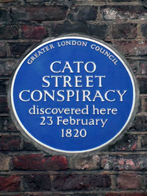 Cato Street Conspiracy blue plaque