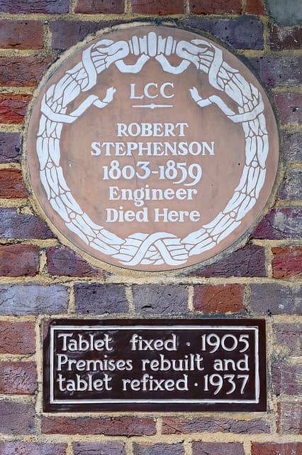 Robert Stephenson brown plaque