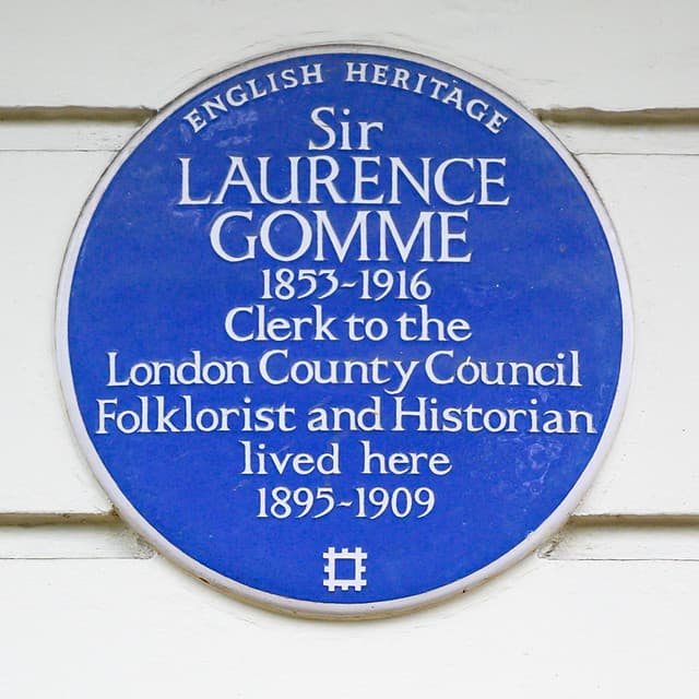 Laurence Gomme blue plaque