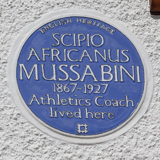 Scipio Africanus Mussabini blue plaque