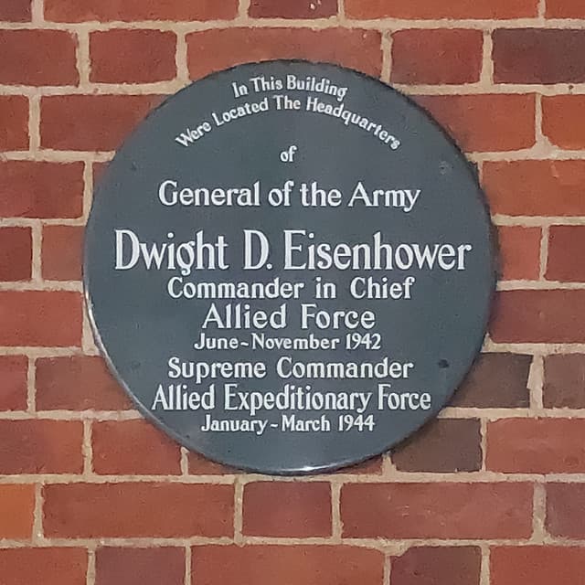 Dwight D. Eisenhower grey plaque
