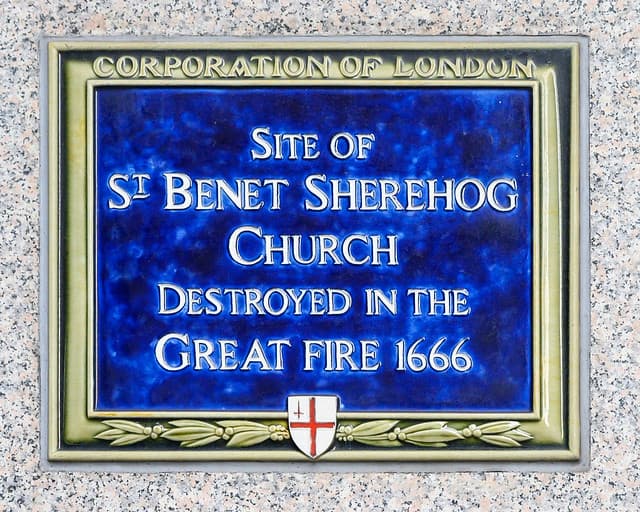 St. Benet Sherehog, London blue plaque