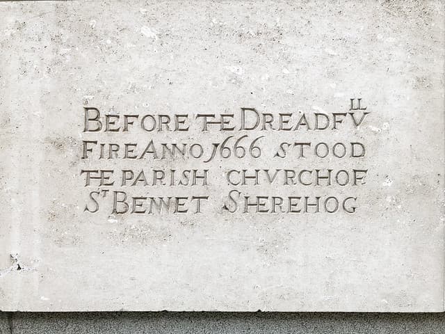 St. Benet Sherehog, London stone plaque