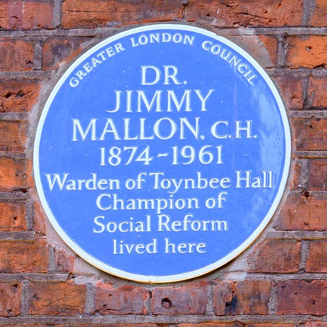 James Joseph Mallon and Toynbee Hall blue plaque