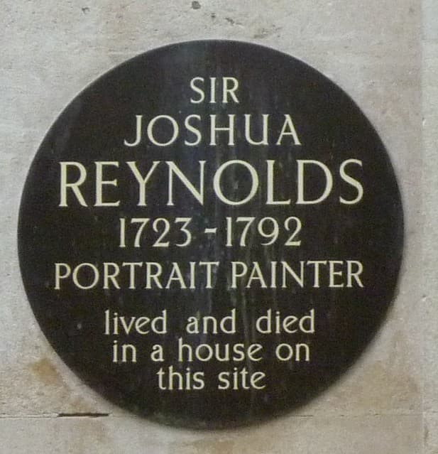 Joshua Reynolds black plaque