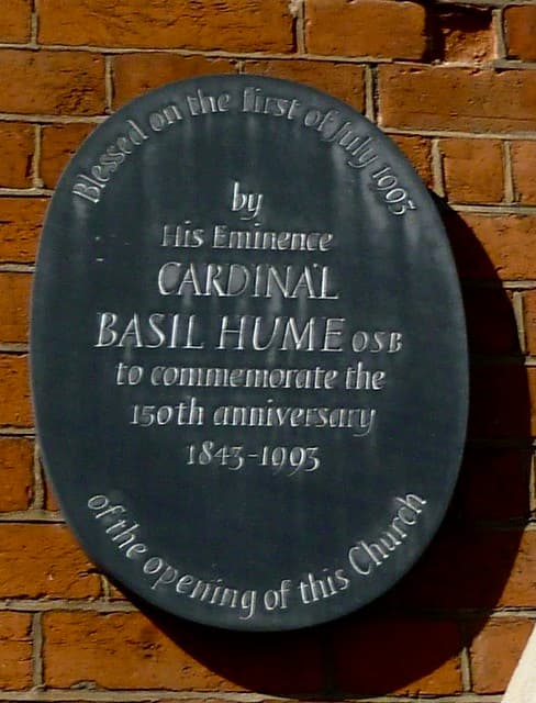Basil Hume slate plaque