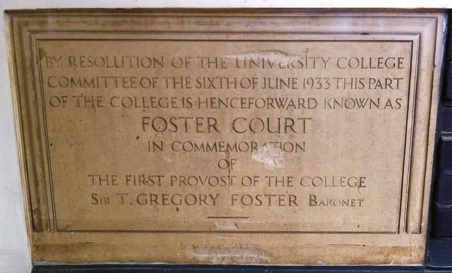 Gregory Foster stone plaque