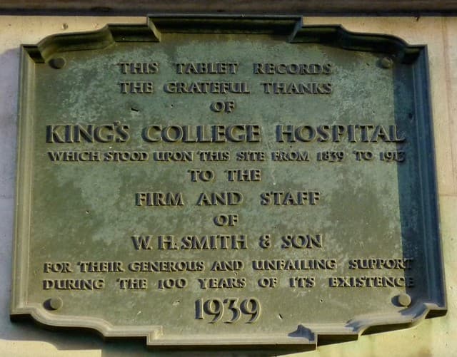 William Henry Smith black plaque