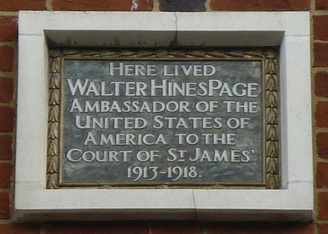 Walter Hines Page stone plaque