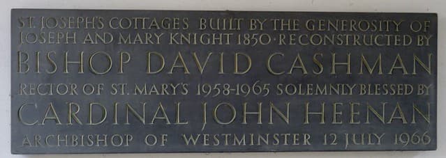 Bishop David Cashman and Cardinal John Heenan slate plaque