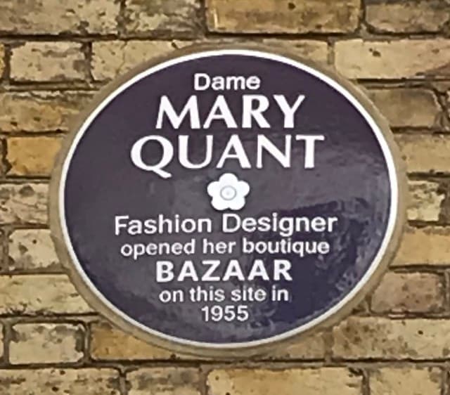 Mary Quant and Bazaar purple plaque