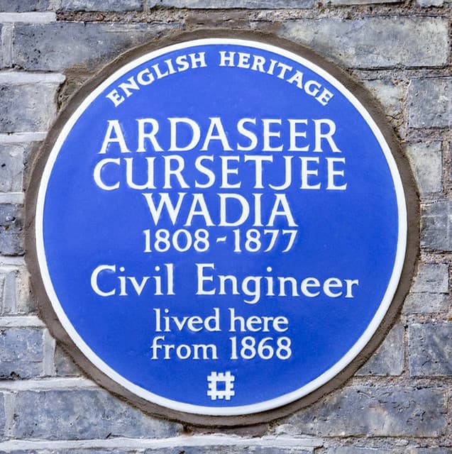 Ardaseer Cursetjee Wadia blue plaque