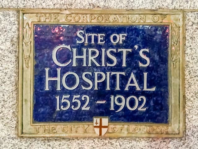 Christ's Hospital blue plaque