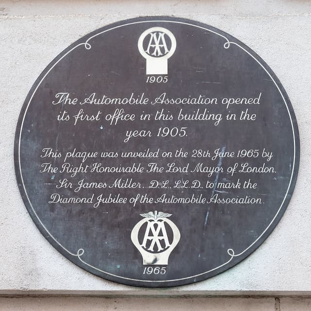 Automobile Association black plaque