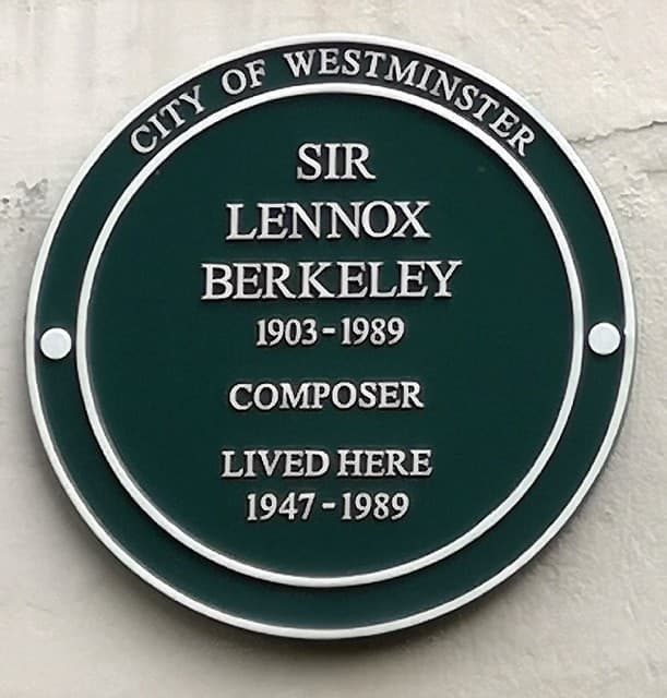 Lennox Berkeley green plaque