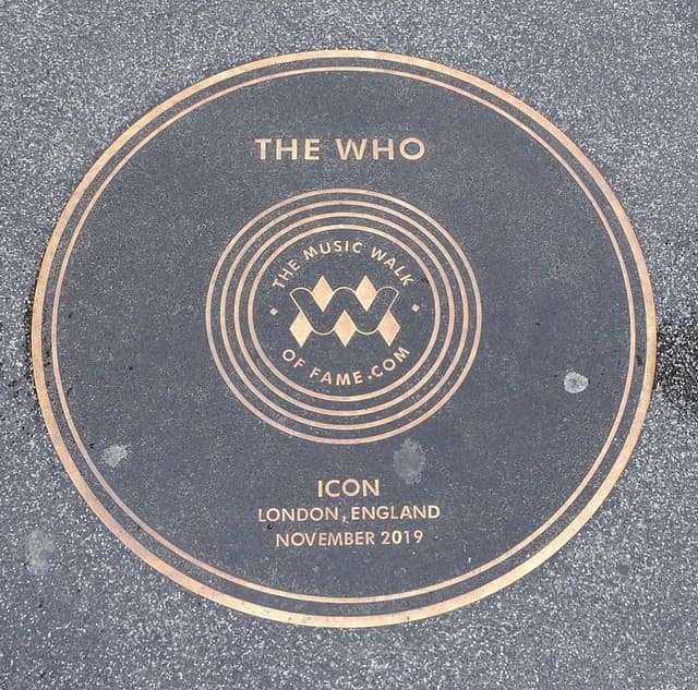 The Who bronze plaque