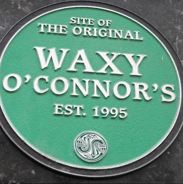 Waxy O'Connor's green plaque