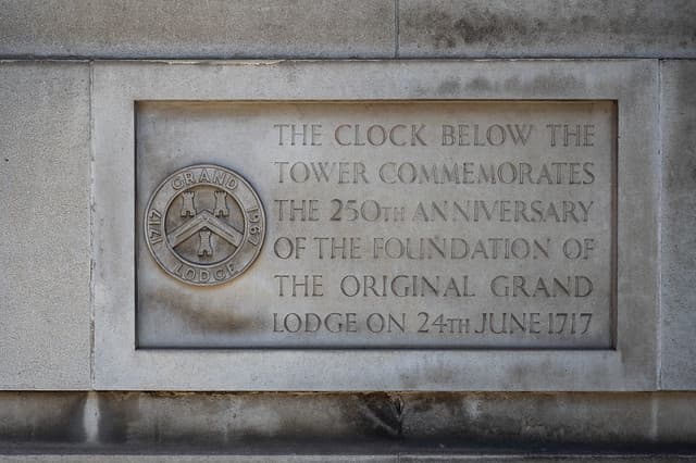 Grand Lodge of English Freemasons stone plaque